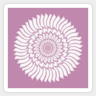 Lovely Lilac Leafy Mandala - Intricate Digital Illustration - Colorful Vibrant and Eye-catching Design for printing on t-shirts, wall art, pillows, phone cases, mugs, tote bags, notebooks and more Sticker